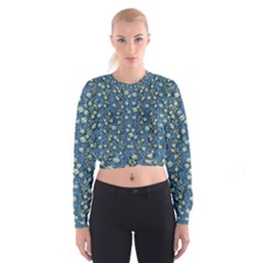 Lotus Bloom In The Calm Sea Of Beautiful Waterlilies Cropped Sweatshirt by pepitasart