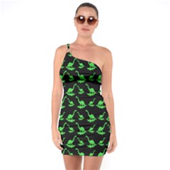 Our Dino Friends One Shoulder Ring Trim Bodycon Dress by ConteMonfrey