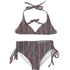 Dark Digital Wood Like Kids  Classic Bikini Set by ConteMonfrey