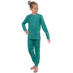 Painted Green Digital Wood Kids  Long Sleeve Set  by ConteMonfrey