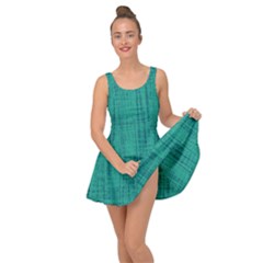 Painted Green Digital Wood Inside Out Casual Dress