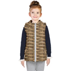 Brown Digital Straw - Country Side Kids  Hooded Puffer Vest by ConteMonfrey