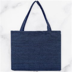 Digital Dark Blue Linen Mini Tote Bag by ConteMonfrey