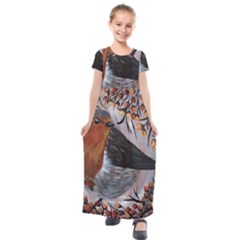 European Robin Kids  Short Sleeve Maxi Dress by EireneSan