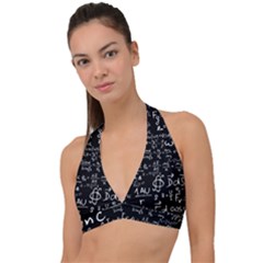 E=mc2 Text Science Albert Einstein Formula Mathematics Physics Halter Plunge Bikini Top by uniart180623