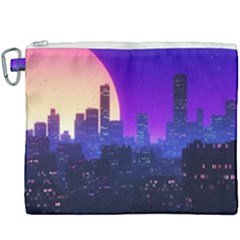 The Sun Night Music The City Background 80s, 80 s Synth Canvas Cosmetic Bag (xxxl) by uniart180623