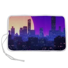 The Sun Night Music The City Background 80s, 80 s Synth Pen Storage Case (m) by uniart180623