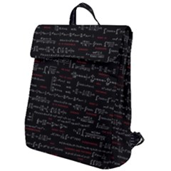 Black Background With Text Overlay Digital Art Mathematics Flap Top Backpack by uniart180623