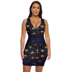 Rainbows Pixel Pattern Draped Bodycon Dress by uniart180623