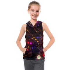 Abstract Light Star Design Laser Light Emitting Diode Kids  Sleeveless Hoodie by uniart180623