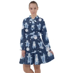 Bear Pattern Patterns Planet Animals All Frills Chiffon Dress by uniart180623