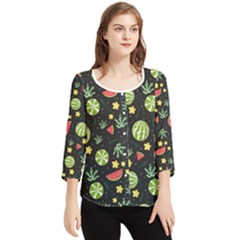 Watermelon Berries Patterns Pattern Chiffon Quarter Sleeve Blouse by uniart180623