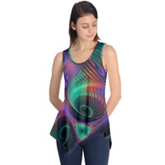 Circle Art 3d Artwork Graphics Vortex Colorful Digital Art Sleeveless Tunic by uniart180623