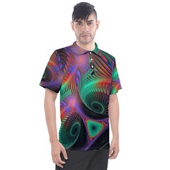 Circle Art 3d Artwork Graphics Vortex Colorful Digital Art Men s Polo Tee by uniart180623