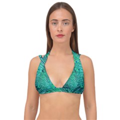 Green And Blue Peafowl Peacock Animal Color Brightly Colored Double Strap Halter Bikini Top by uniart180623