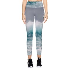 Big Storm Wave Pocket Leggings  by uniart180623