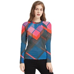 Minimalist Abstract Shaping Abstract Digital Art Minimalism Women s Long Sleeve Rash Guard by uniart180623