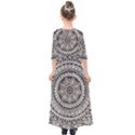 Mandala Circles Drawing Pattern Kids  Quarter Sleeve Maxi Dress View2