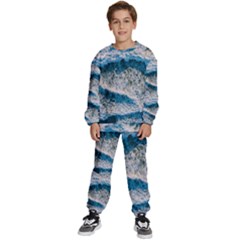 Waves Wave Nature Beach Kids  Sweatshirt Set by uniart180623