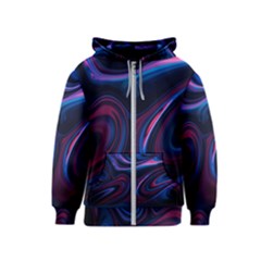 Purple Blue Swirl Abstract Kids  Zipper Hoodie by uniart180623