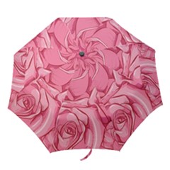 Pink Roses Pattern Floral Patterns Folding Umbrellas by uniart180623