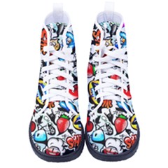 Graffiti Art Cartoon Comic Men s High-top Canvas Sneakers