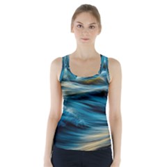 Waves Abstract Racer Back Sports Top by uniart180623