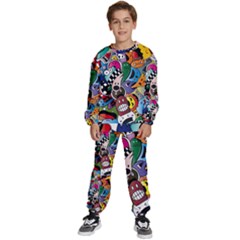 Cartoon Explosion Cartoon Characters Funny Kids  Sweatshirt Set by uniart180623