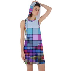 To Dye Abstract Visualization Racer Back Hoodie Dress by uniart180623