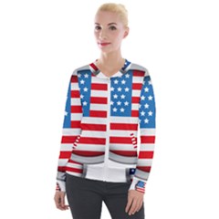 United Of America Usa Flag Velvet Zip Up Jacket by Celenk