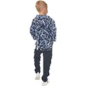 Cobalt Kaleidoscope Print Pattern Design Kids  Hooded Pullover View2