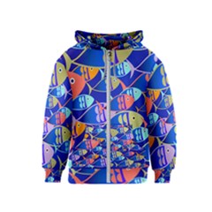 Sea Fish Illustrations Kids  Zipper Hoodie by Mariart