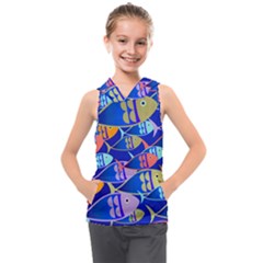 Sea Fish Illustrations Kids  Sleeveless Hoodie