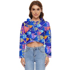 Sea Fish Illustrations Women s Lightweight Cropped Hoodie by Mariart