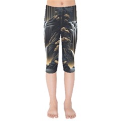 Waterfall Water Nature Springs Kids  Capri Leggings  by Simbadda