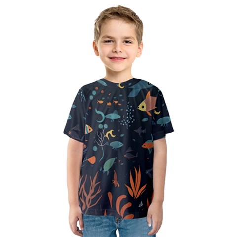 Underwater Ocean Animals Sea Kids  Sport Mesh Tee by Simbadda