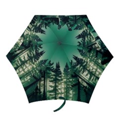 Magic Pine Forest Night Landscape Mini Folding Umbrellas