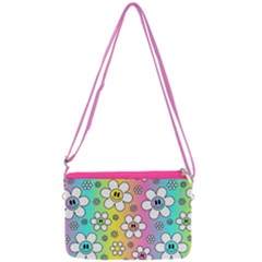 Funny Flowers Smile Face Camomile Double Gusset Crossbody Bag