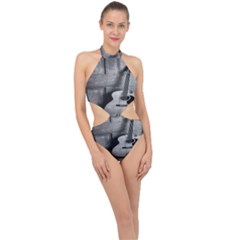 Acoustic Guitar Halter Side Cut Swimsuit by artworkshop