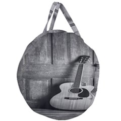 Acoustic Guitar Giant Round Zipper Tote by artworkshop