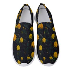 Bloomed Yellow Petaled Flower Plants Women s Slip On Sneakers