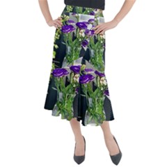 Cute Flower Wallpaper Midi Mermaid Skirt by artworkshop