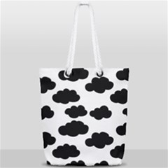 Black Clouds Full Print Rope Handle Tote (small) by ConteMonfrey