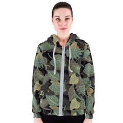 Autumn Fallen Leaves Dried Leaves Women s Zipper Hoodie by Simbadda