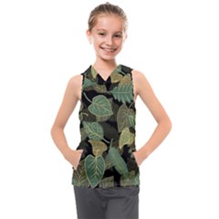 Autumn Fallen Leaves Dried Leaves Kids  Sleeveless Hoodie