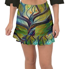 Tree Magical Colorful Abstract Metaphysical Fishtail Mini Chiffon Skirt