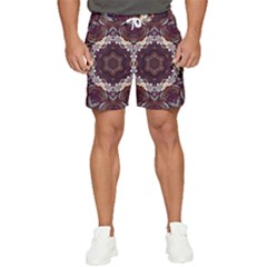 Rosette Kaleidoscope Mosaic Abstract Background Men s Runner Shorts by Simbadda