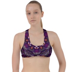 Rosette Kaleidoscope Mosaic Abstract Background Art Criss Cross Racerback Sports Bra by Simbadda