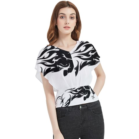 Culture  Butterfly Chiffon Blouse by Shimman