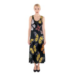 Flowers Butterfly Blooms Flowering Spring Sleeveless Maxi Dress by Simbadda